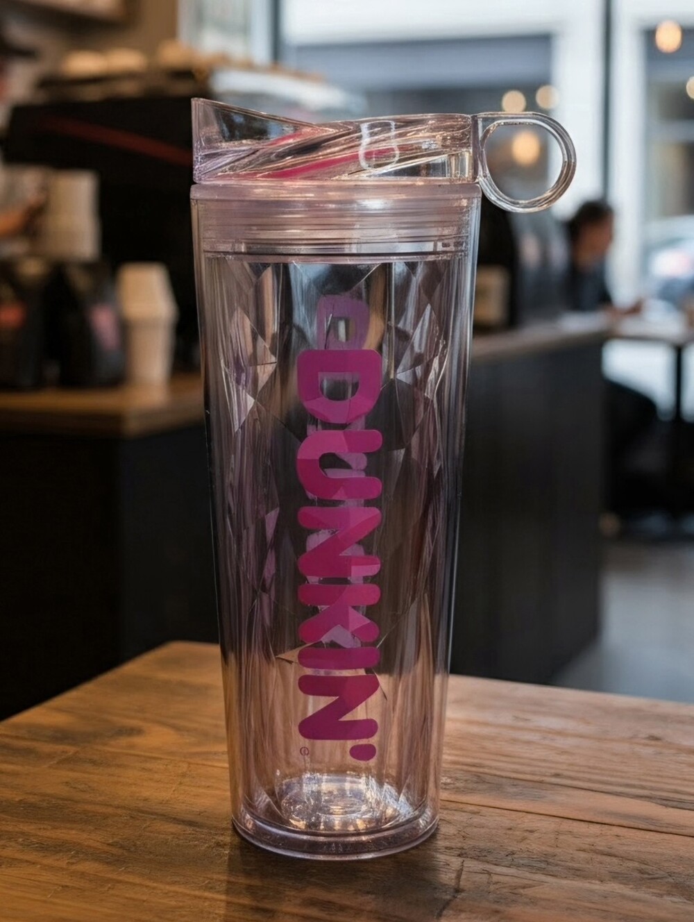 Dunkin' Chiseled Ice Acrylic Tumbler, 24oz.  insulated cold cup. LNWOT